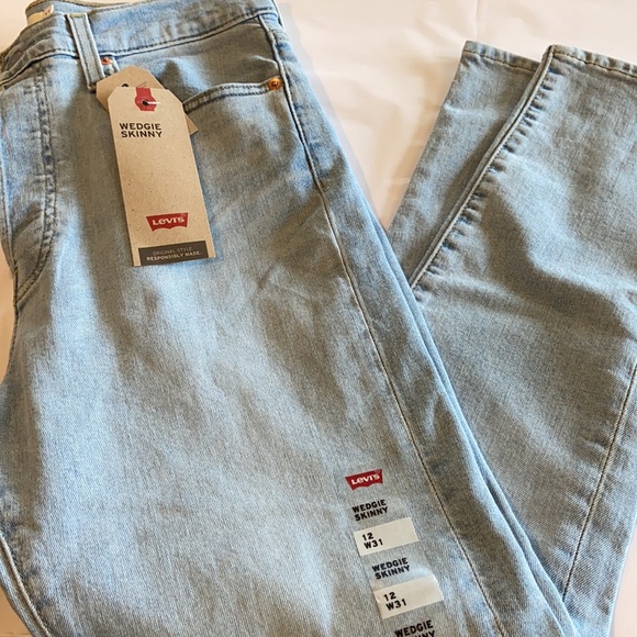 LEVI’S HIGH RISE ICON WEDGIE SKINNY JEAN SZ 31/12 - Picture 2 of 5